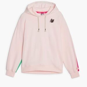 Lemlem x Puma Pink Hoodie with Green Stripes Size Small